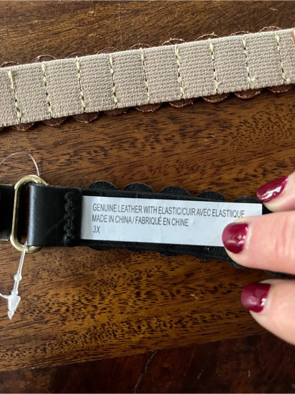 Anthropologie Tabitha Stretch Leather Belt Set | Black & Metallic Gold | 2X/3X